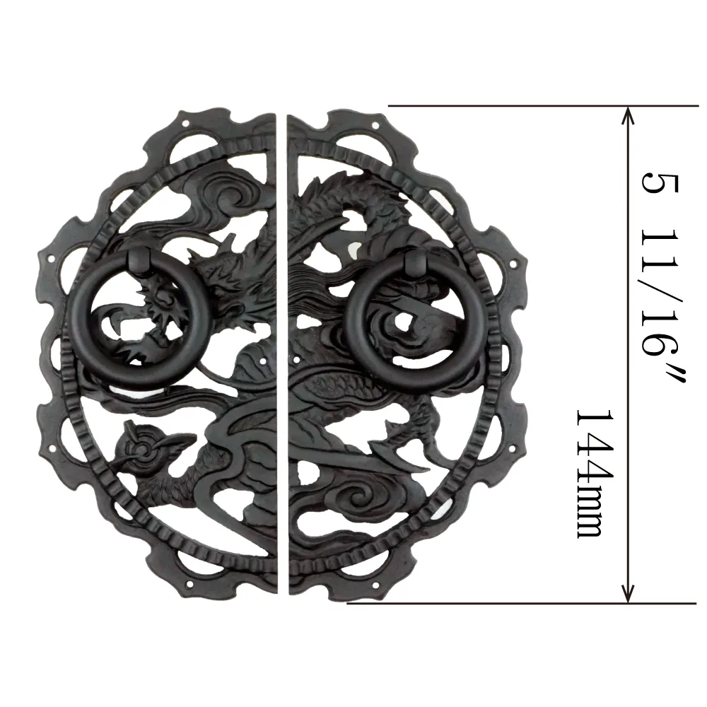 Dragon Decorative Plate with Ring Handles