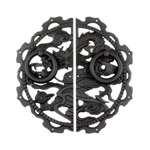 Dragon Decorative Plate with Ring Handles