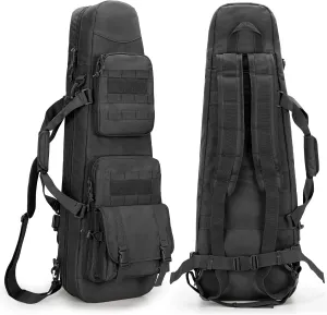 DSLEAF Long Soft Rifle Case for 36” Rifles, Tactical Double Rifle Backpack & Padded Rifle Bag for Hunting and Shooting