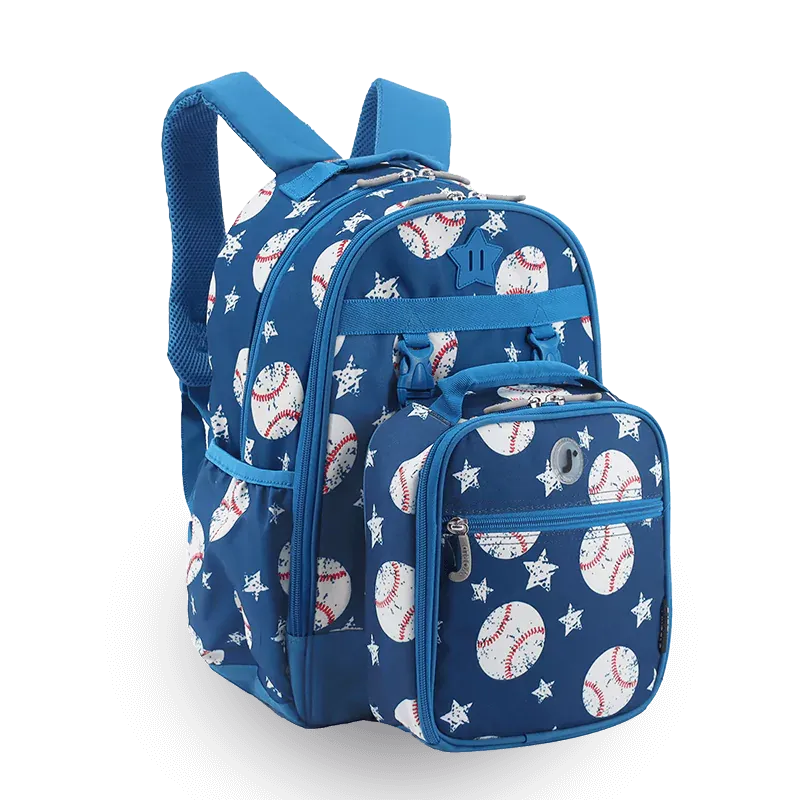 Duet Kids Backpack & Detachable Lunch Box Set in Baseball