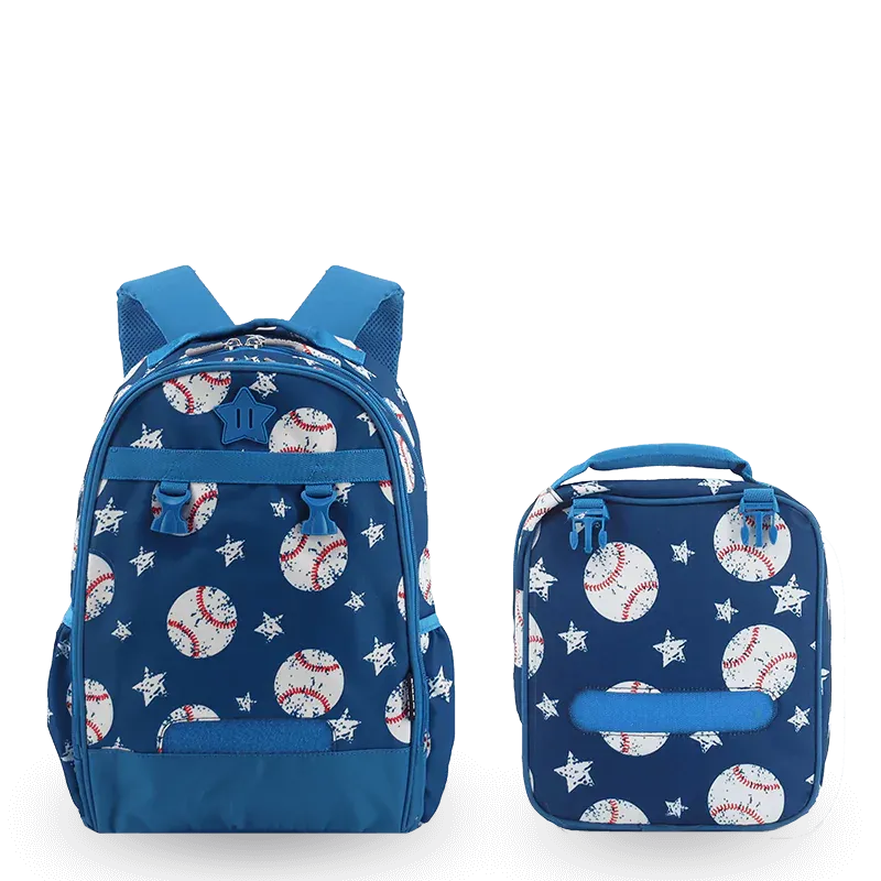 Duet Kids Backpack & Detachable Lunch Box Set in Baseball