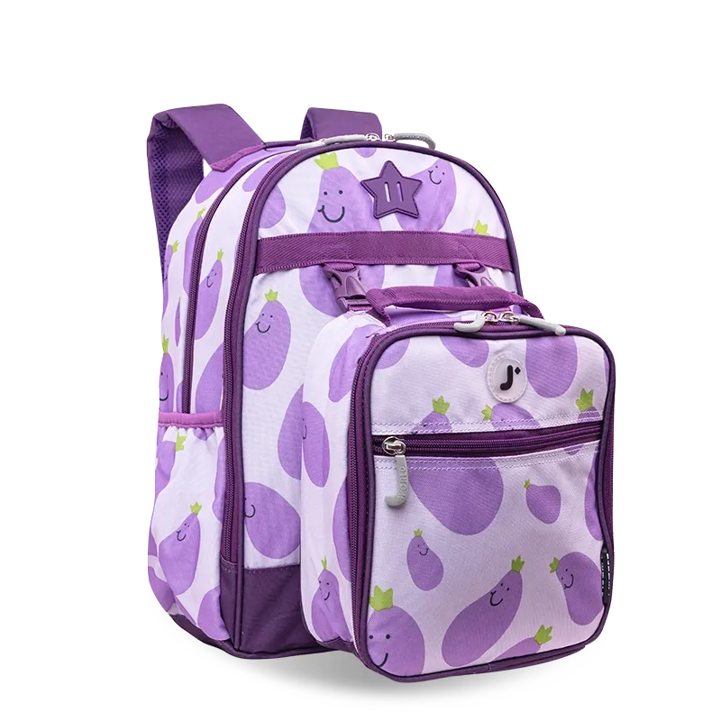 Duet Kids Backpack & Detachable Lunch Box Set in Mr Eggplant