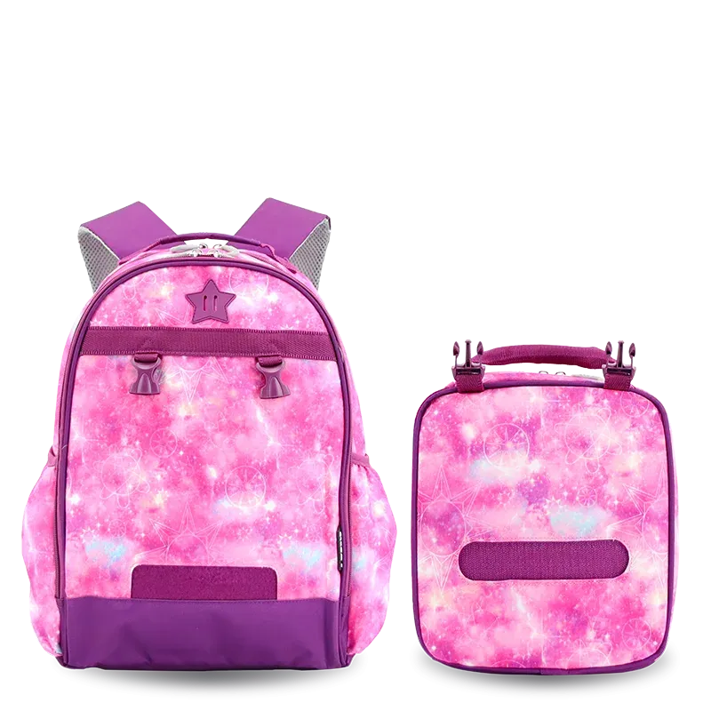 Duet Kids Backpack & Detachable Lunch Box Set in Purple Galaxy