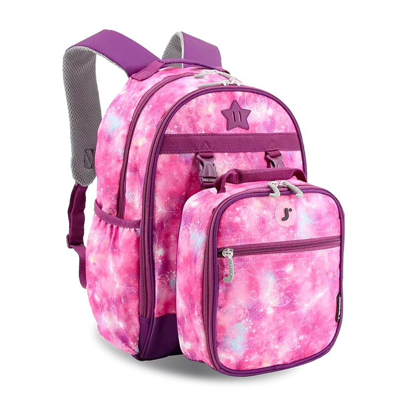 Duet Kids Backpack & Detachable Lunch Box Set in Purple Galaxy