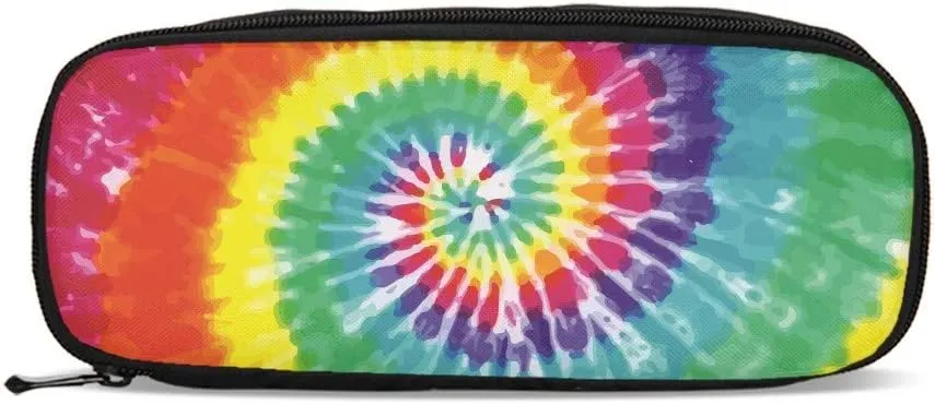 DuJiea Tie Dye Rainbow Kids Backpack Set 3 Piece Student Back To School Book Bag with Shouder Bag Pencil Case for Boys Girls 1-6th Grade