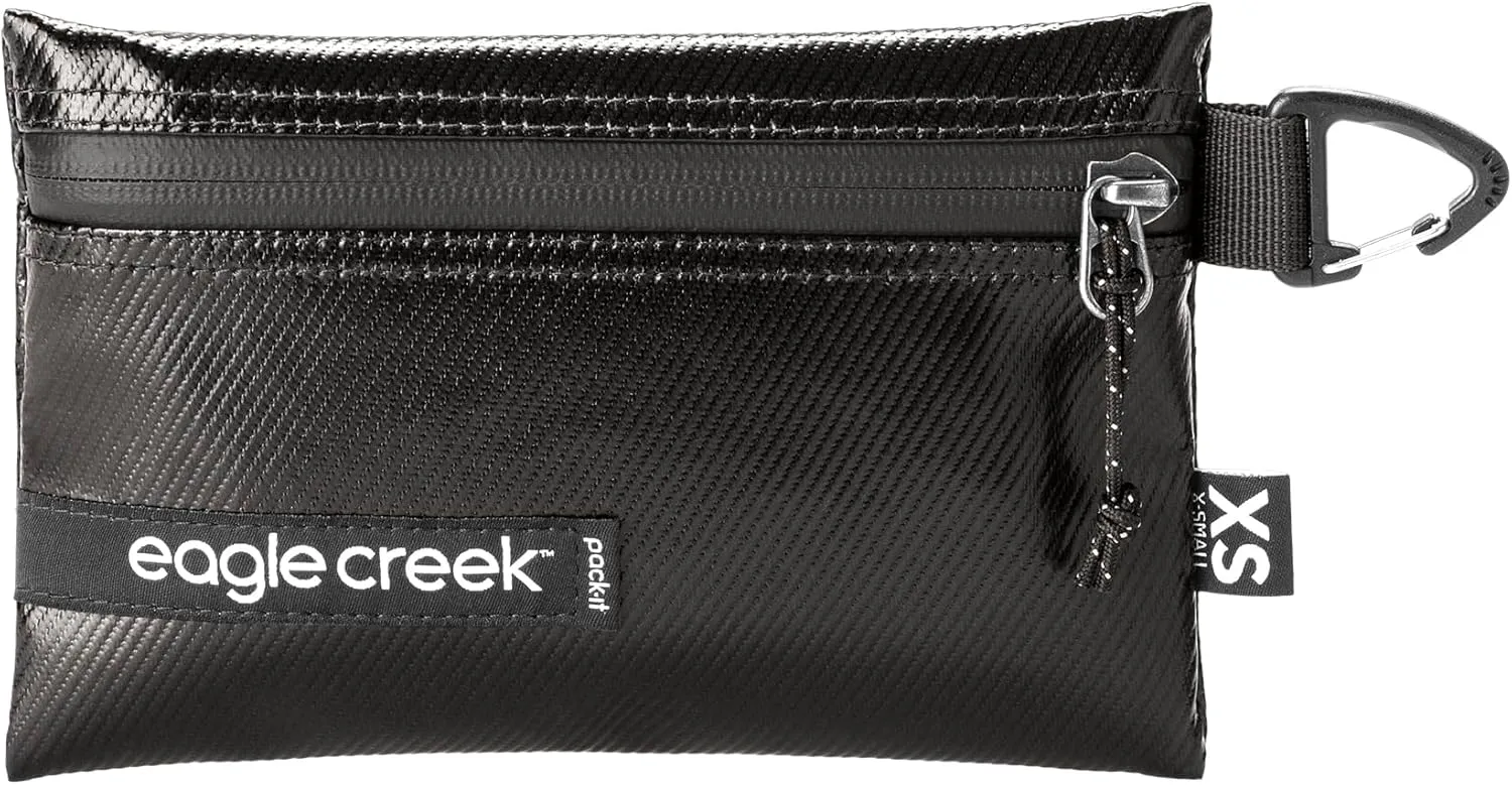 Eagle Creek Pack-It Gear Pouch Protective Travel Bag Organizer for Heavy Tools or Wet Gear - Ultra-Durable Water-Resistant 900D Poly Twill with Secure Zipper, Black - Medium