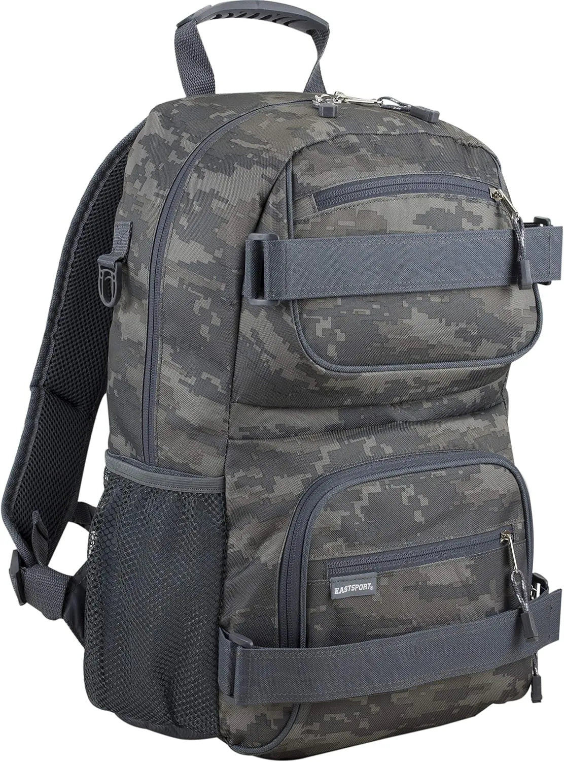 Eastsport Travel Skateboard Backpack Double Strap Laptop Bag Multi-Sport Design for Men and Women, Static Camo