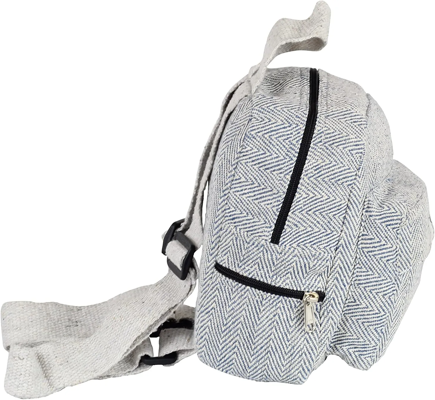 Eco Friendly Set Of Hemp Mini Backpack   Coin Purse Cute Light Weight Hemp Bag For women Girl (Blue)