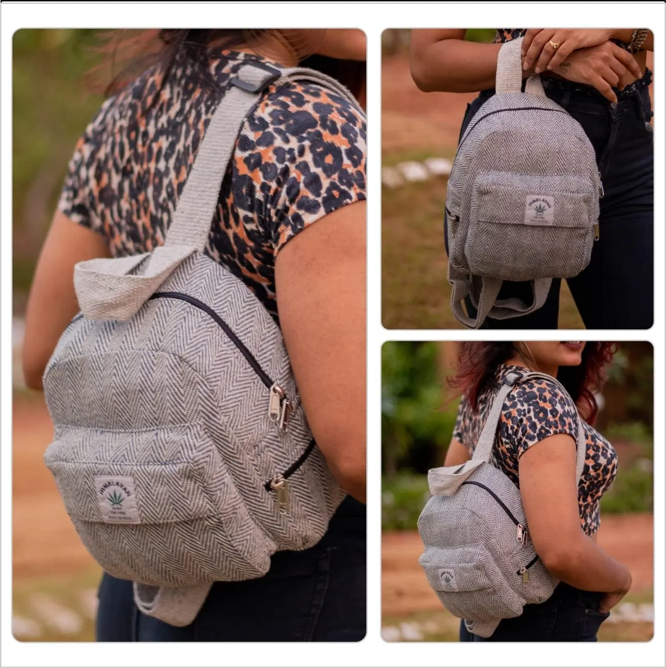 Eco Friendly Set Of Hemp Mini Backpack   Coin Purse Cute Light Weight Hemp Bag For women Girl (Blue)