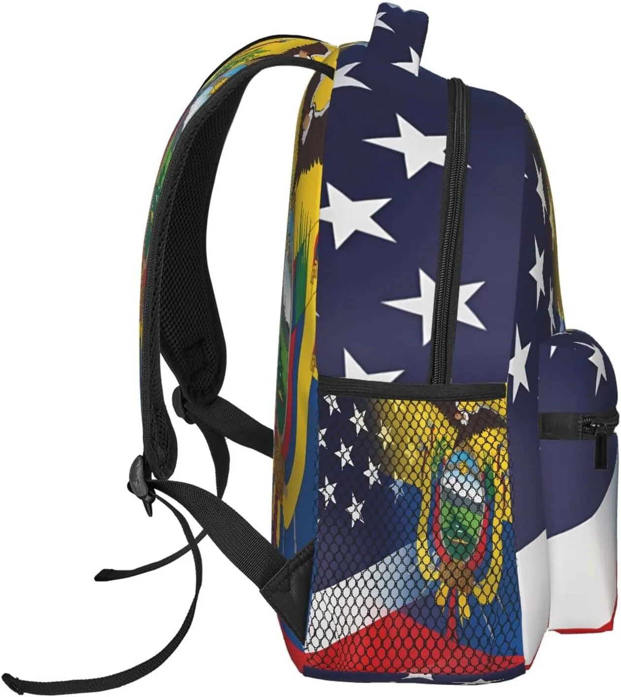 Ecuador American Flag Backpack Casual Laptop Backpack Double Shoulder Bag Lightweight Backpack For Women Men Travel