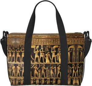 Egypts Hieroglyphics Print Versatile Travel Gym Carry Bag,Ideal For Business,Sports,Weekend Stays
