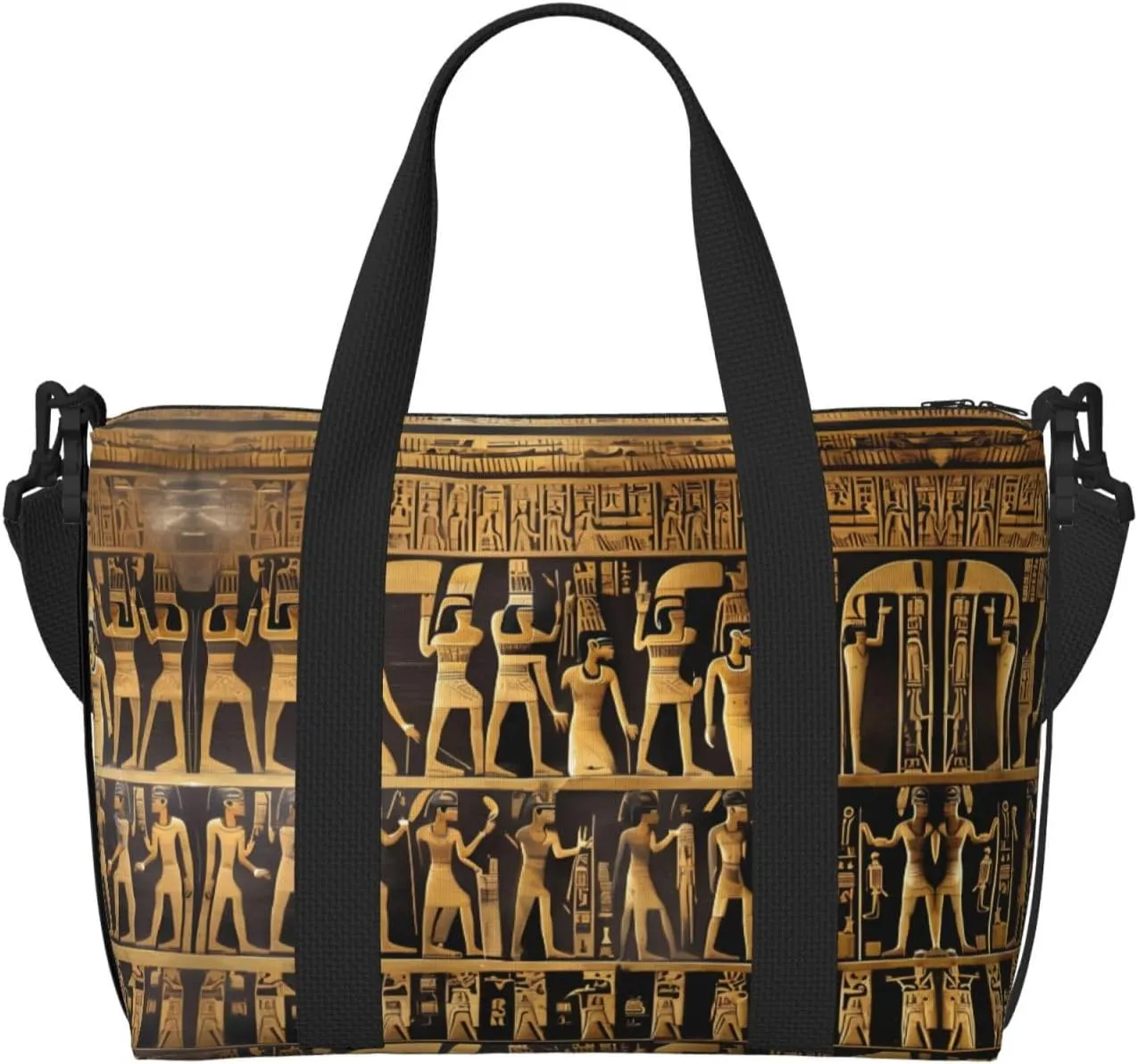 Egypts Hieroglyphics Print Versatile Travel Gym Carry Bag,Ideal For Business,Sports,Weekend Stays