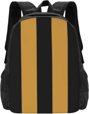 Elegant Black And Gold Bold Vertical Stripes Lightweight Packable Backpack Travel Casual Hiking Daypack Foldable Backpack For Men Women