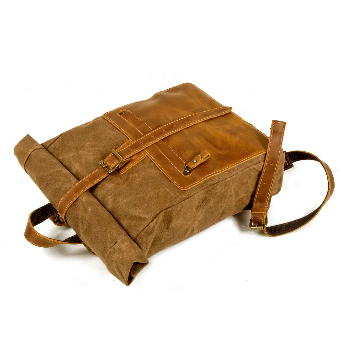 Elegant Waxed Canvas Rucksack for Commuting and Exploration