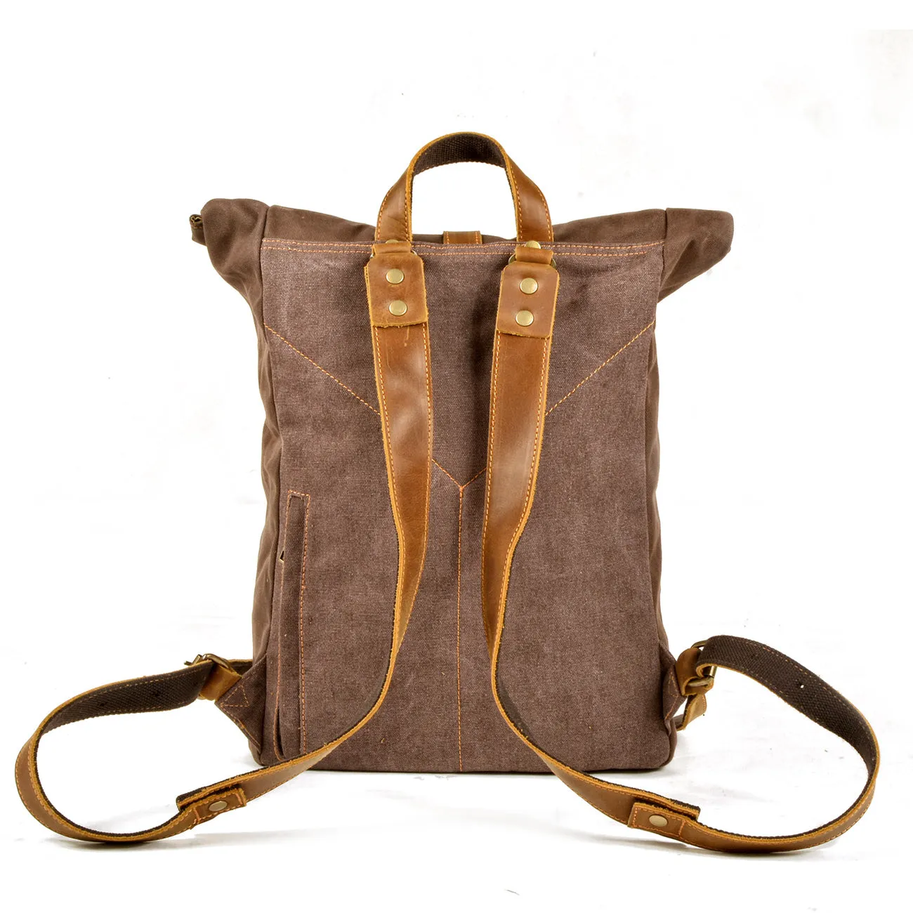 Elegant Waxed Canvas Rucksack for Commuting and Exploration