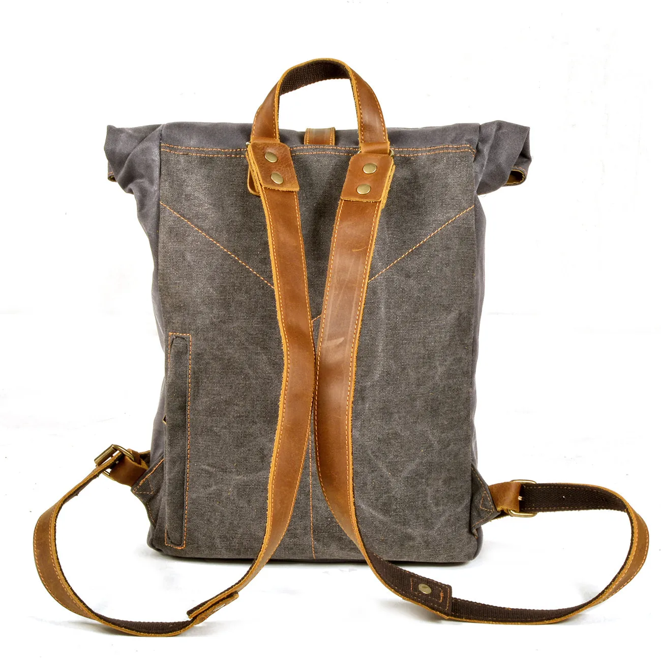Elegant Waxed Canvas Rucksack for Commuting and Exploration