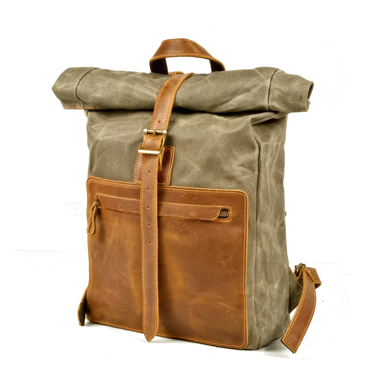Elegant Waxed Canvas Rucksack for Commuting and Exploration