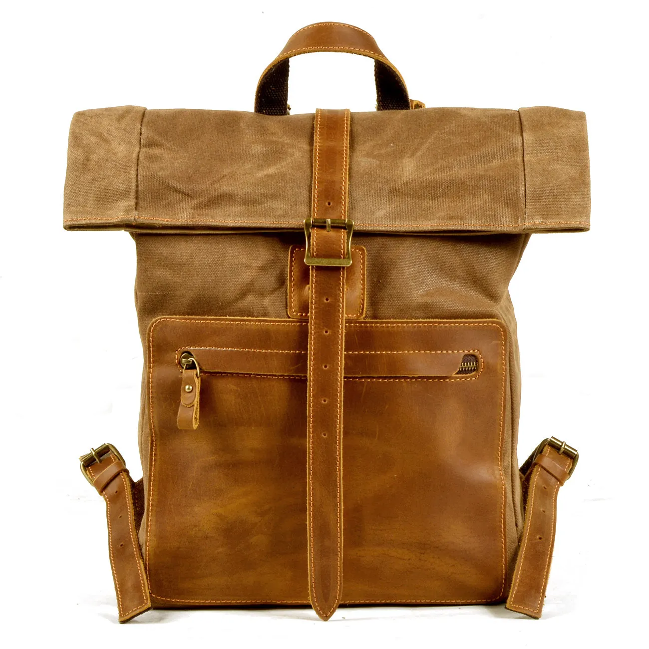 Elegant Waxed Canvas Rucksack for Commuting and Exploration
