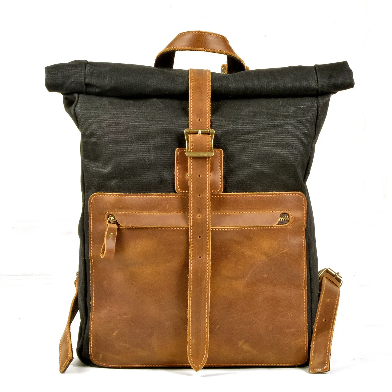 Elegant Waxed Canvas Rucksack for Commuting and Exploration