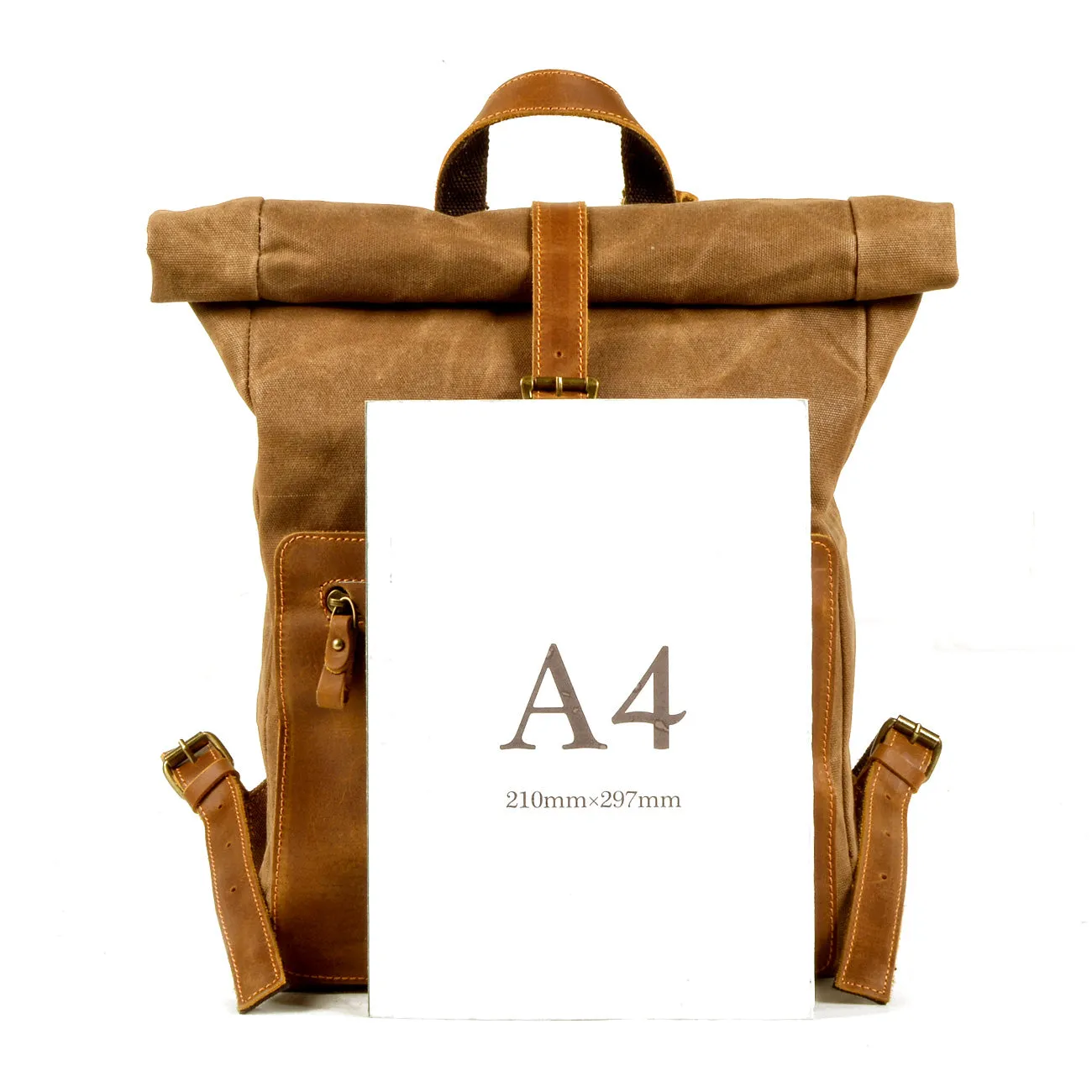 Elegant Waxed Canvas Rucksack for Commuting and Exploration