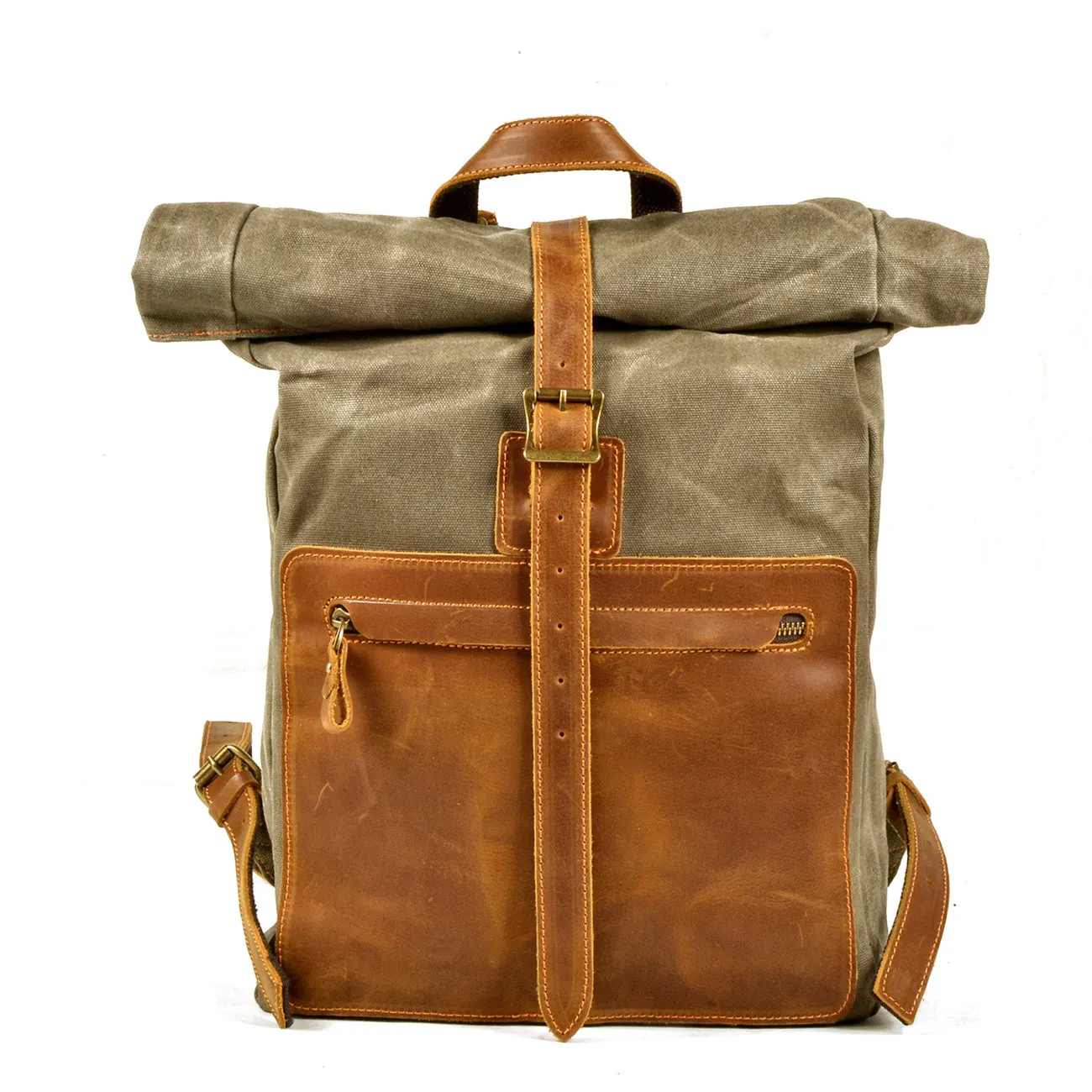 Elegant Waxed Canvas Rucksack for Commuting and Exploration