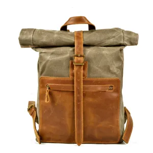 Elegant Waxed Canvas Rucksack for Commuting and Exploration