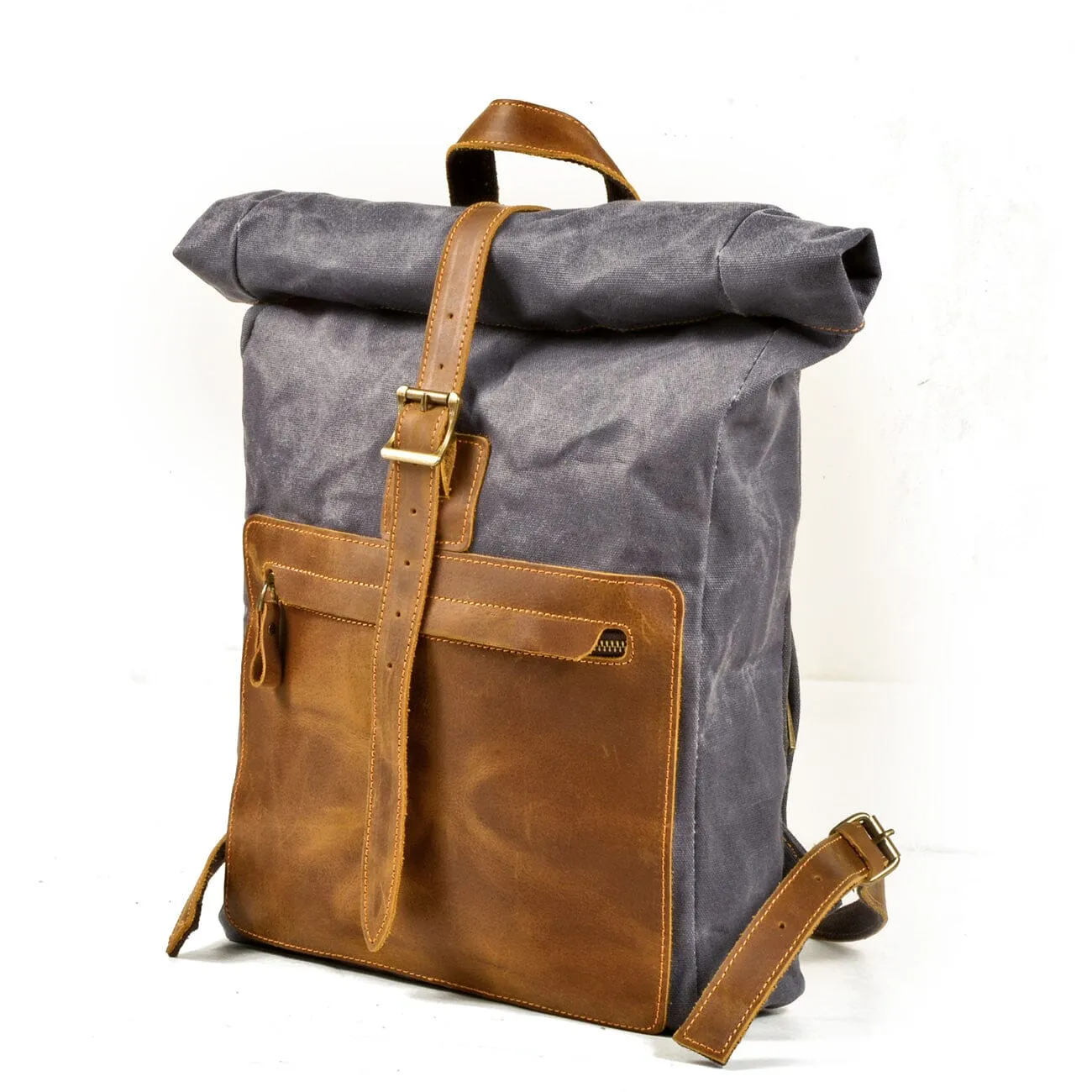 Elegant Waxed Canvas Rucksack for Commuting and Exploration