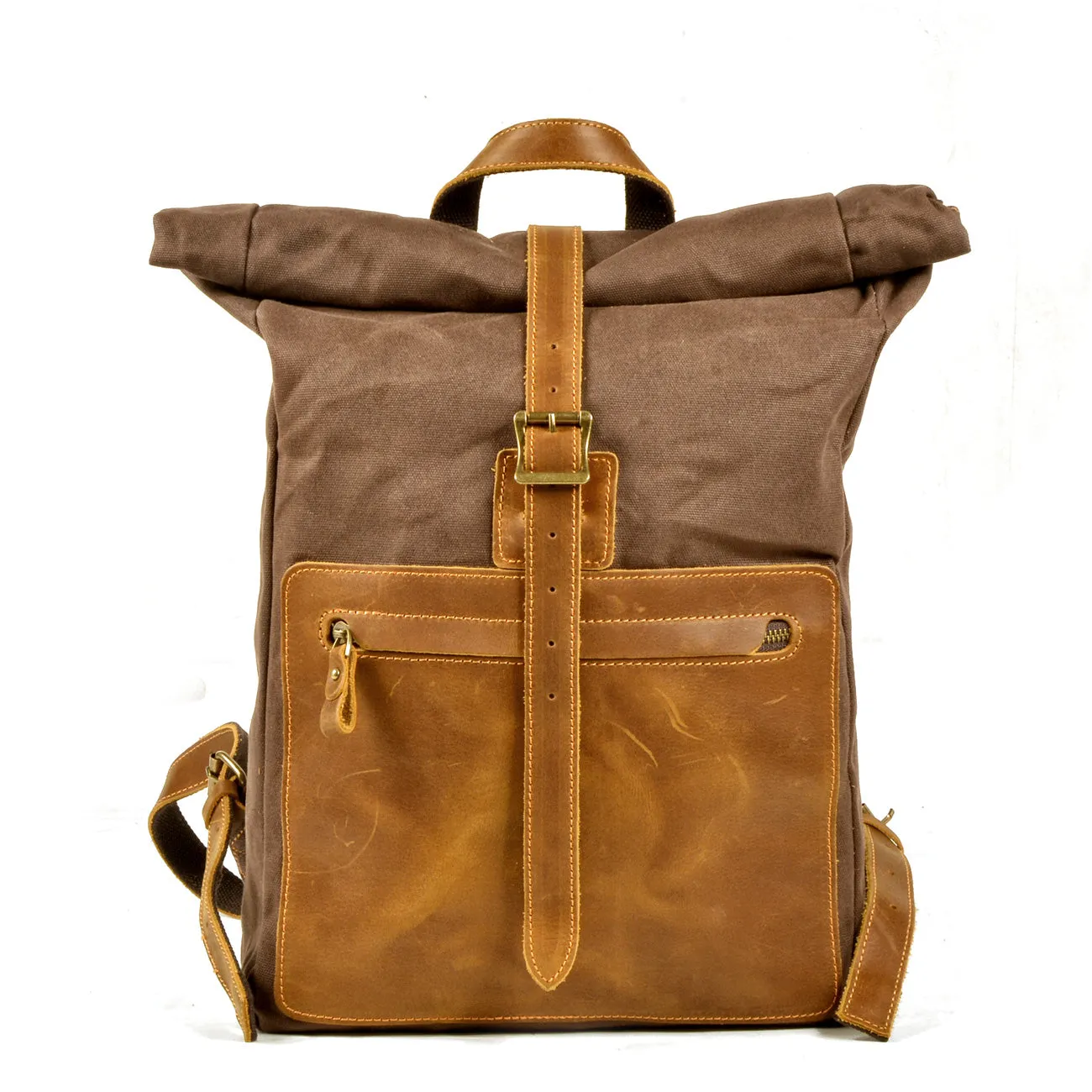 Elegant Waxed Canvas Rucksack for Commuting and Exploration