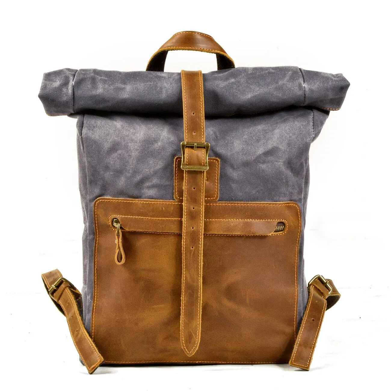 Elegant Waxed Canvas Rucksack for Commuting and Exploration