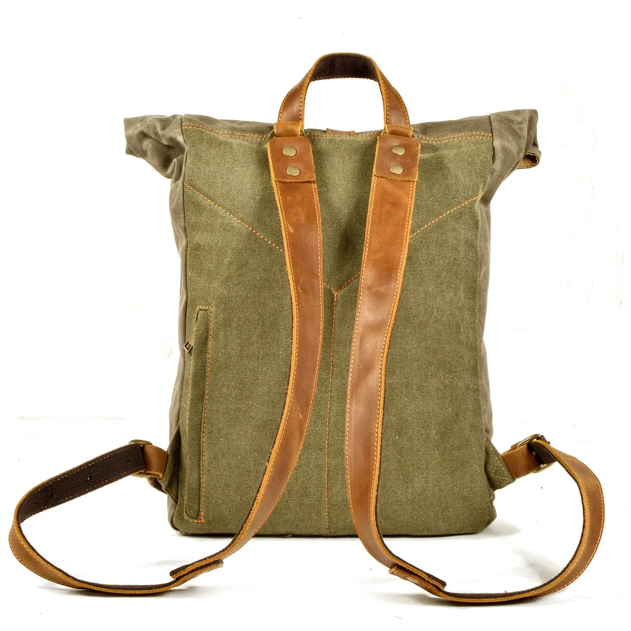 Elegant Waxed Canvas Rucksack for Commuting and Exploration
