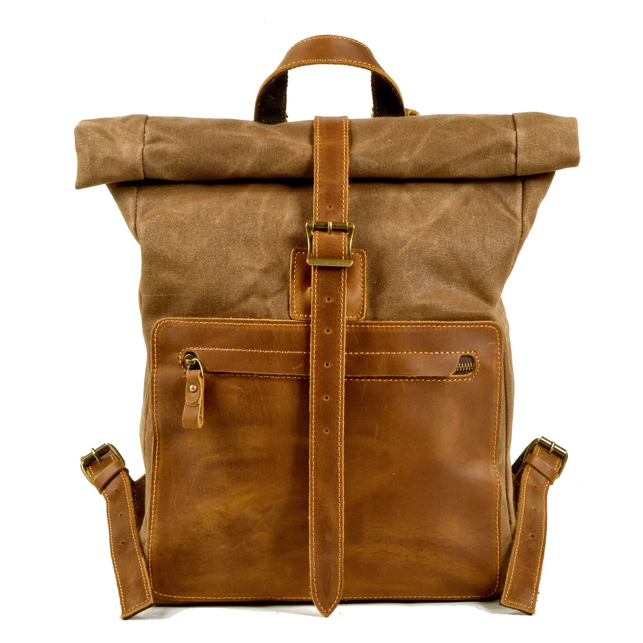 Elegant Waxed Canvas Rucksack for Commuting and Exploration