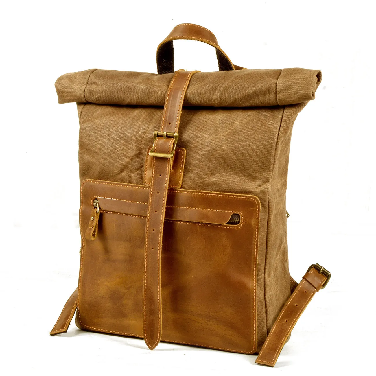 Elegant Waxed Canvas Rucksack for Commuting and Exploration