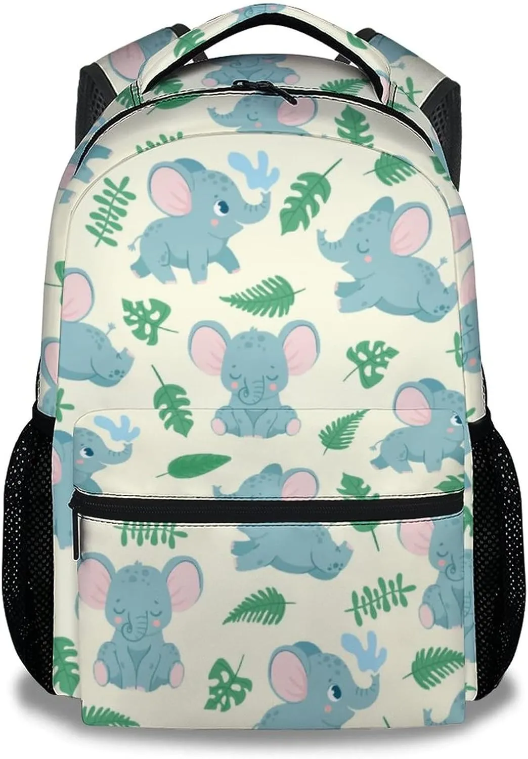 Elephant Backpacks for Girls, Boys - 16 Inch Cute Backpack for School - Green, Large Capacity, Durable, Lightweight Bookbag for Kids Travel