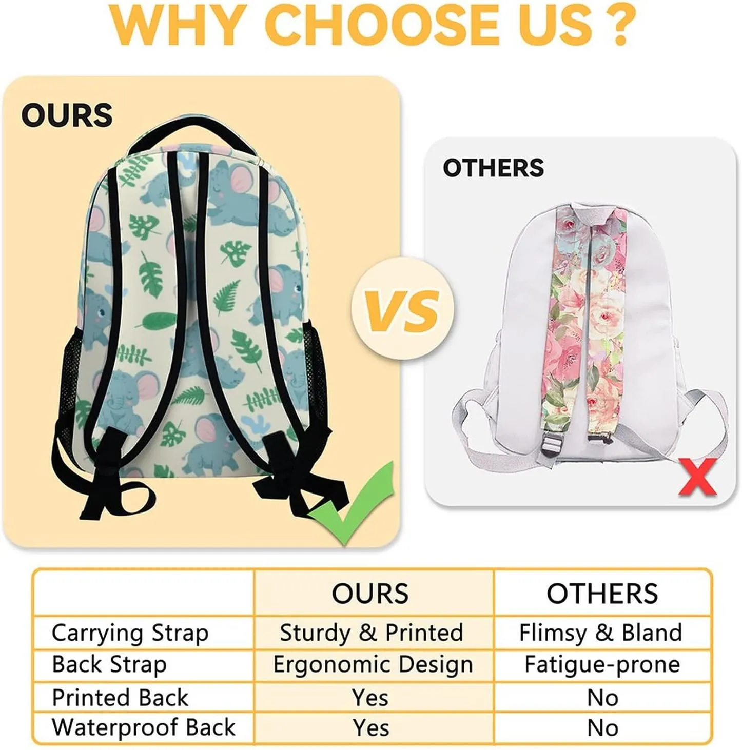 Elephant Backpacks for Girls, Boys - 16 Inch Cute Backpack for School - Green, Large Capacity, Durable, Lightweight Bookbag for Kids Travel