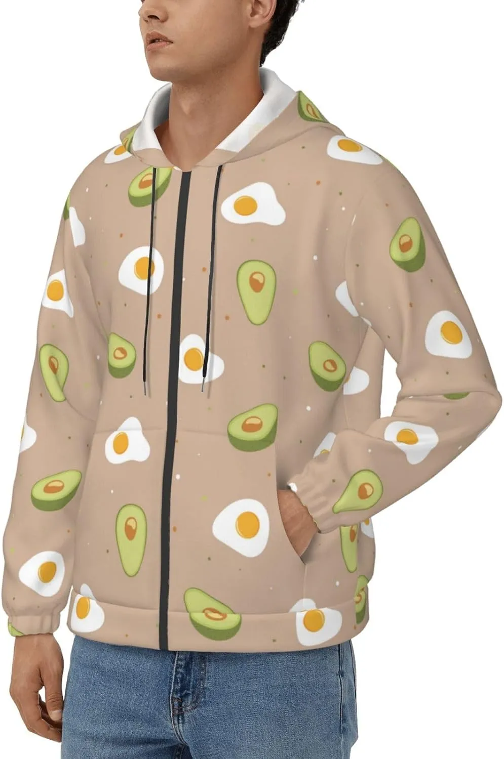 Elephant Giraffe Mens Hooded Pullover Zipper Hoodeds Sweatshirts with Pocket