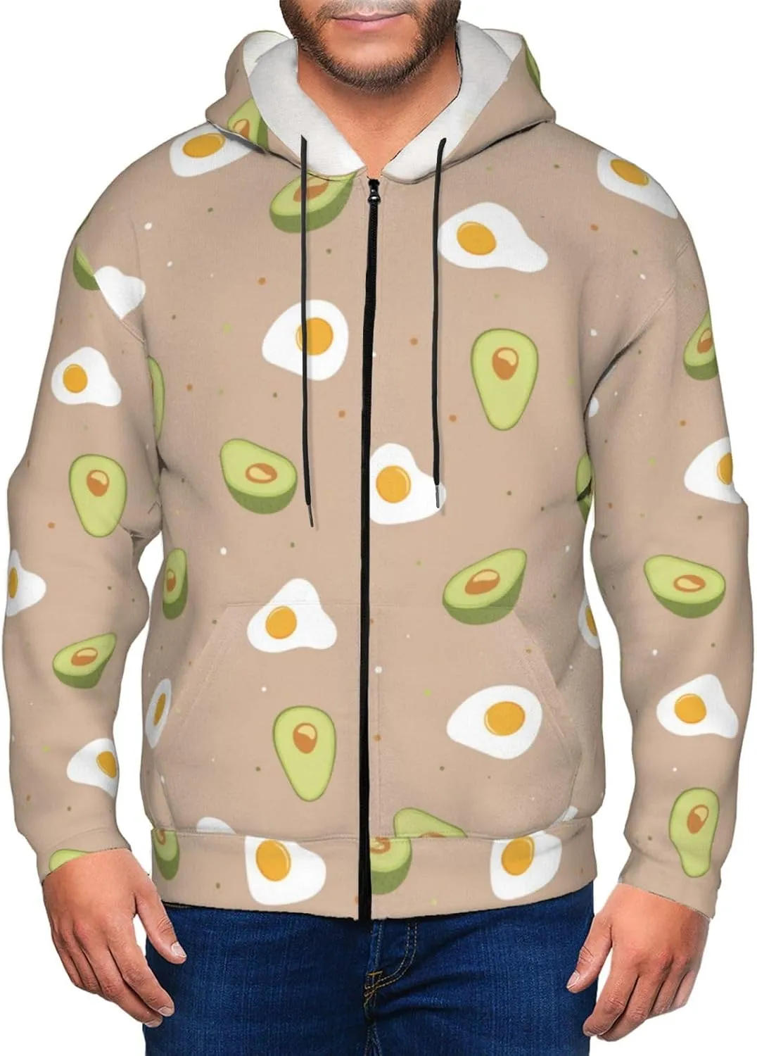Elephant Giraffe Mens Hooded Pullover Zipper Hoodeds Sweatshirts with Pocket