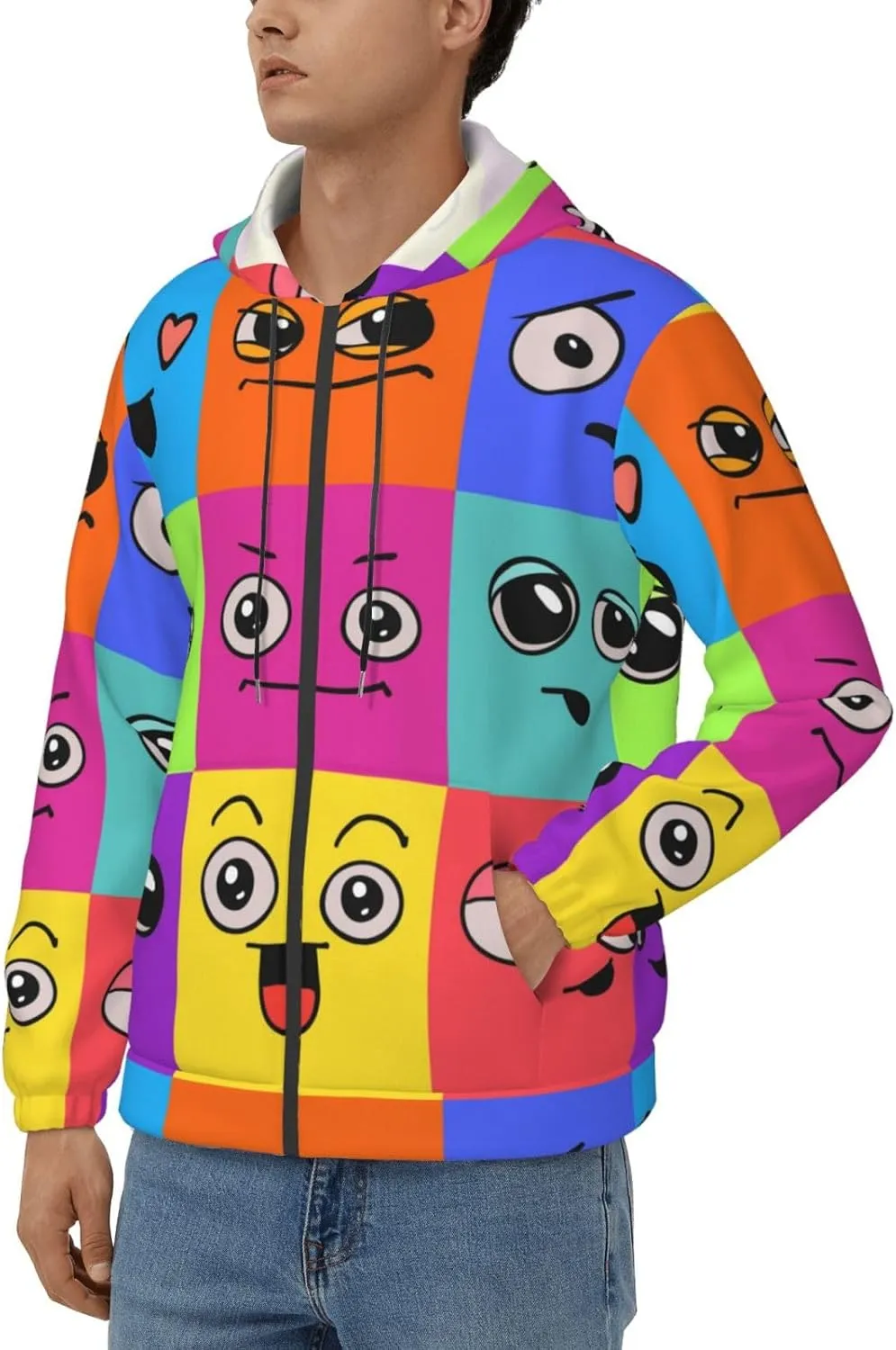 Elephant Giraffe Mens Hooded Pullover Zipper Hoodeds Sweatshirts with Pocket
