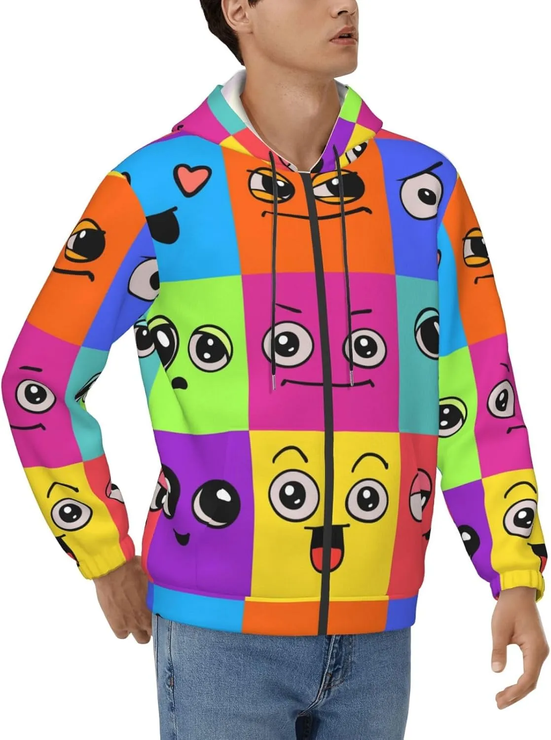 Elephant Giraffe Mens Hooded Pullover Zipper Hoodeds Sweatshirts with Pocket