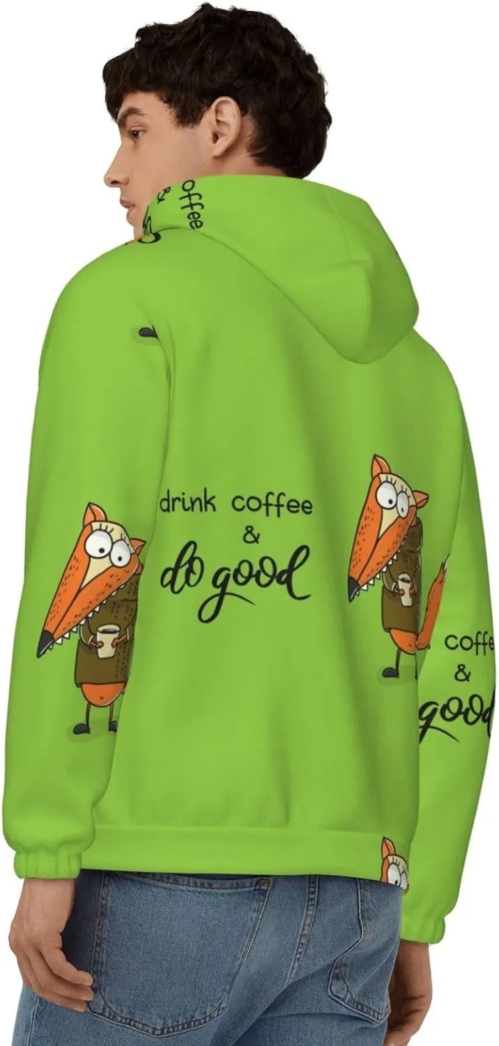 Elephant Giraffe Mens Hooded Pullover Zipper Hoodeds Sweatshirts with Pocket