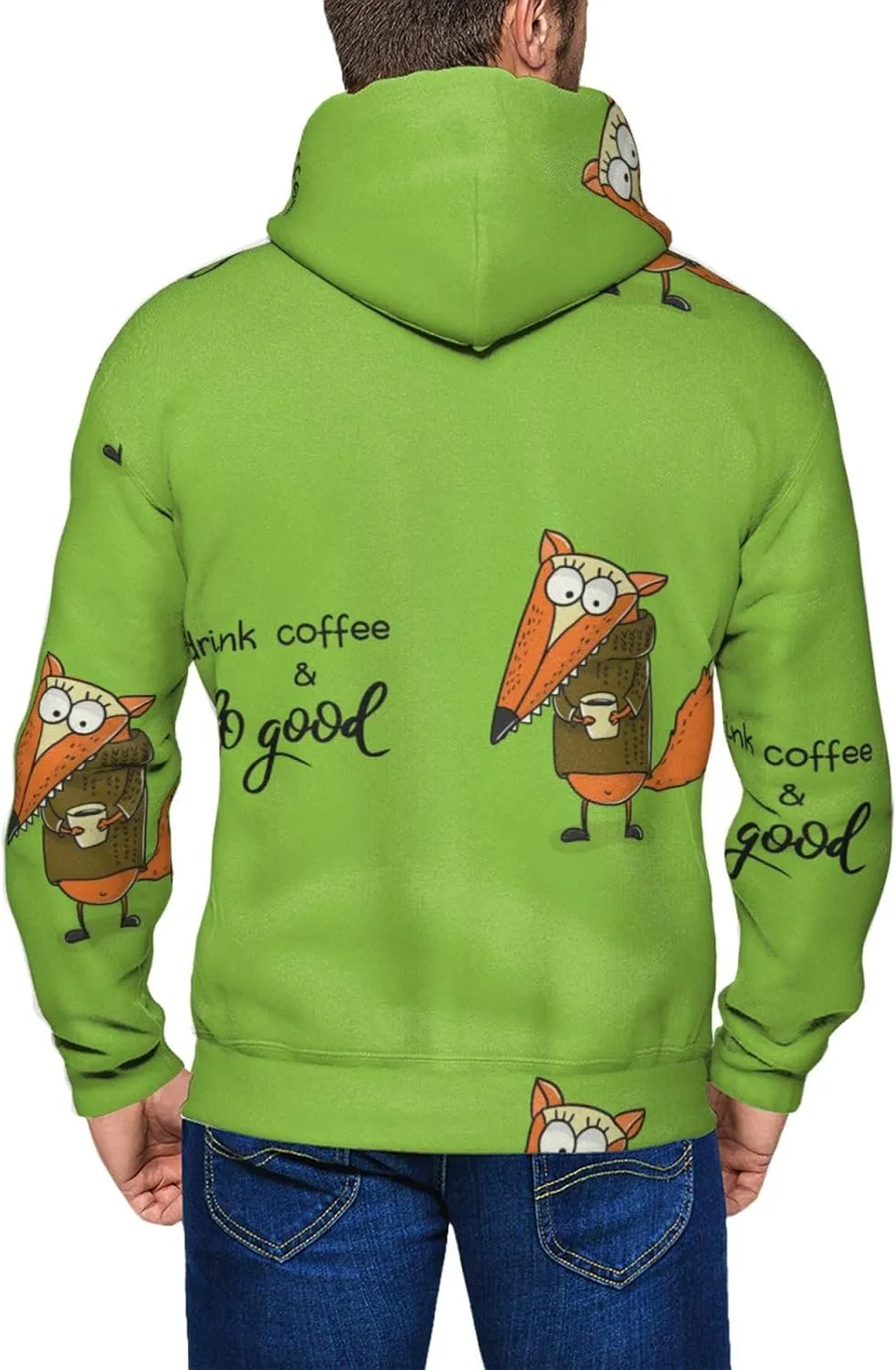 Elephant Giraffe Mens Hooded Pullover Zipper Hoodeds Sweatshirts with Pocket