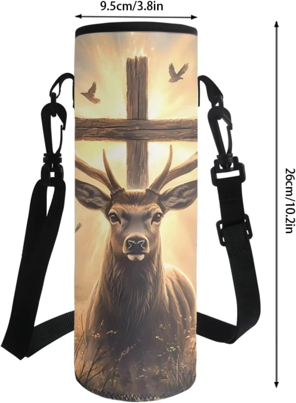 Elk Cross Dove Print Backpack for Boys Girls School Bag with Lunch Bag Pencil Case and Water Bottle Holder Set Kids 4 in 1 Bookbag Back Packs Satchel Travel Rucksack with Zipper Pocket