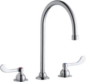Elkay LK800GN08T4 Centerset Concealed Deck Faucet with 8" Gooseneck Spout and 4" Wristblade Handles, Chrome