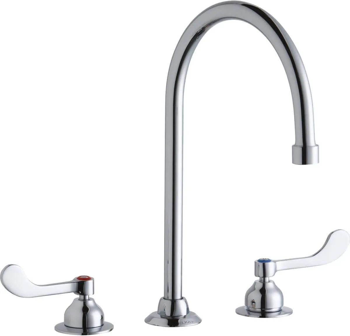 Elkay LK800GN08T4 Centerset Concealed Deck Faucet with 8" Gooseneck Spout and 4" Wristblade Handles, Chrome