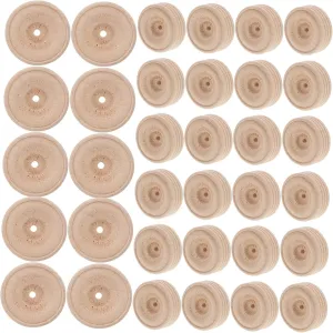 Engineer Car Wheels 30mm Small Wooden Wheels DIY Wooden Craft for Kids Unpainted
