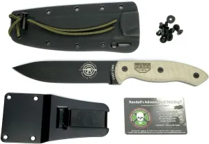 ESEE -CM6 Plain Edge Black Kydex Sheath Micarta Handles