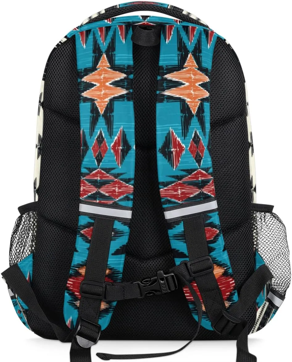 Ethnic Aztec School Backpack for Boys Girls TeensAztec Geometric College Students Backpack Laptop Backpack Travel Backpacks Bookbag Daypack