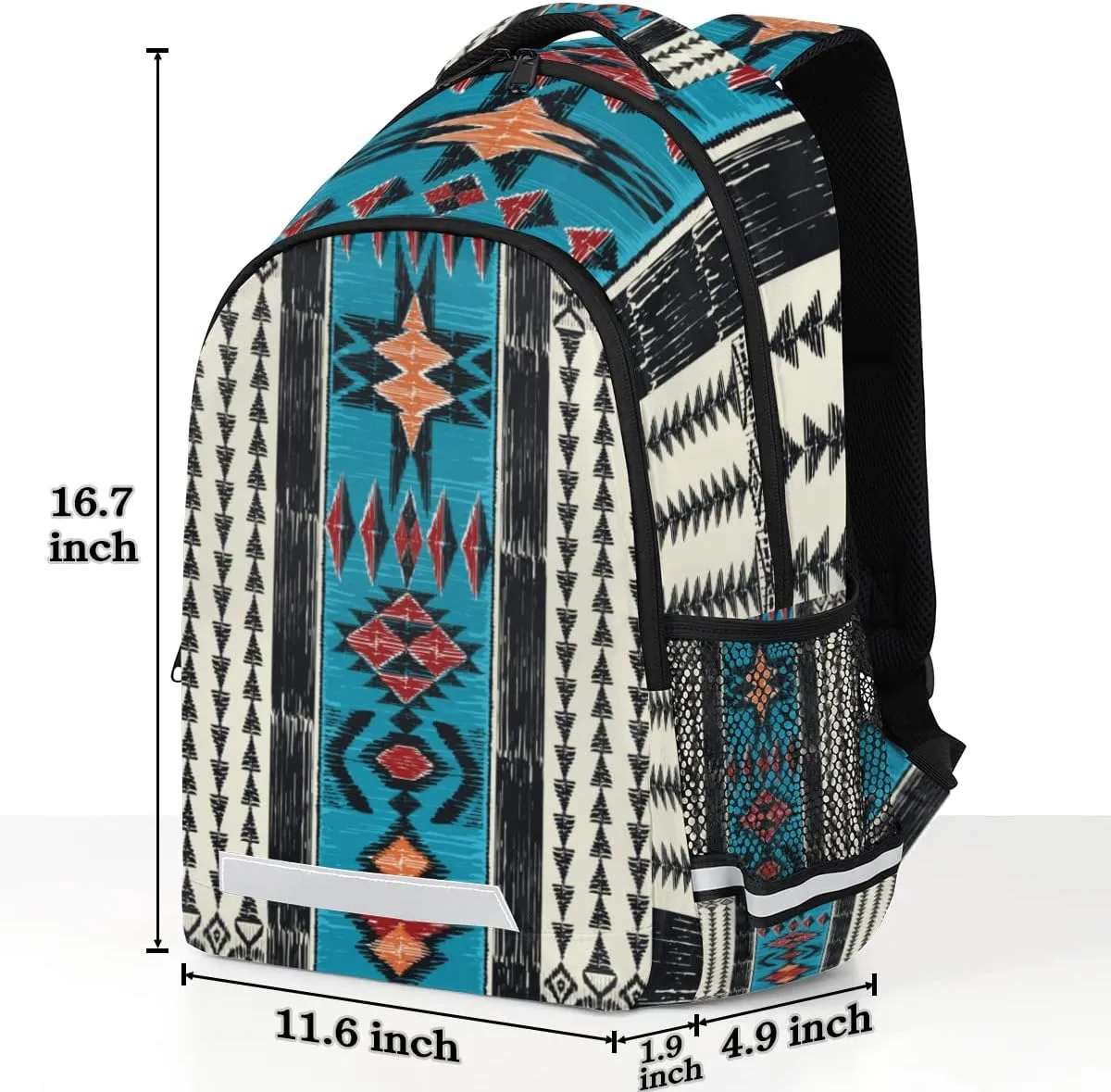 Ethnic Aztec School Backpack for Boys Girls TeensAztec Geometric College Students Backpack Laptop Backpack Travel Backpacks Bookbag Daypack