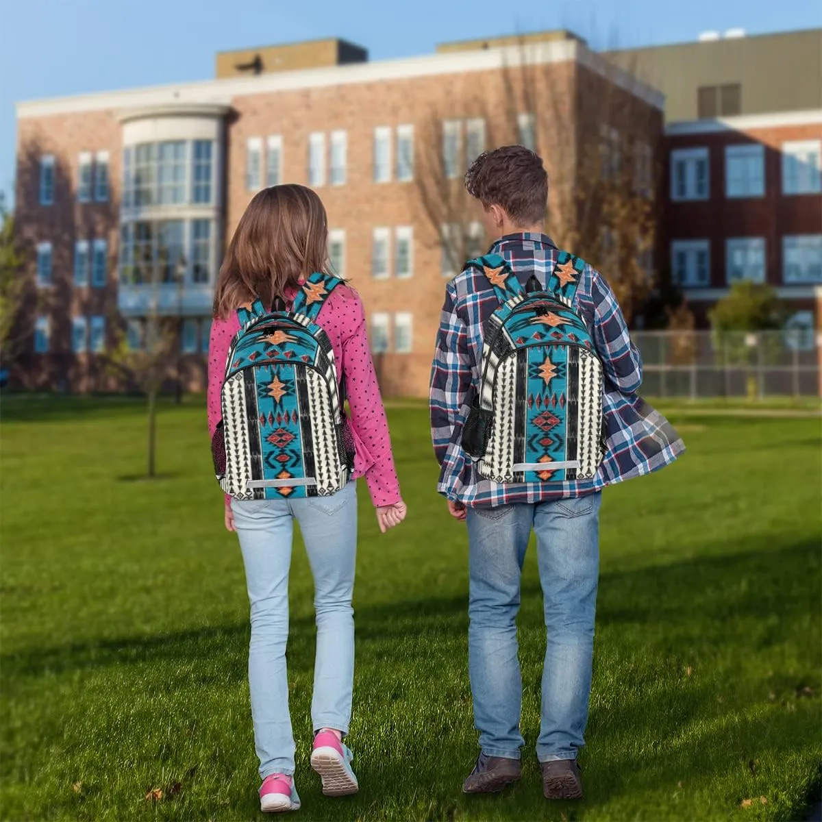 Ethnic Aztec School Backpack for Boys Girls TeensAztec Geometric College Students Backpack Laptop Backpack Travel Backpacks Bookbag Daypack