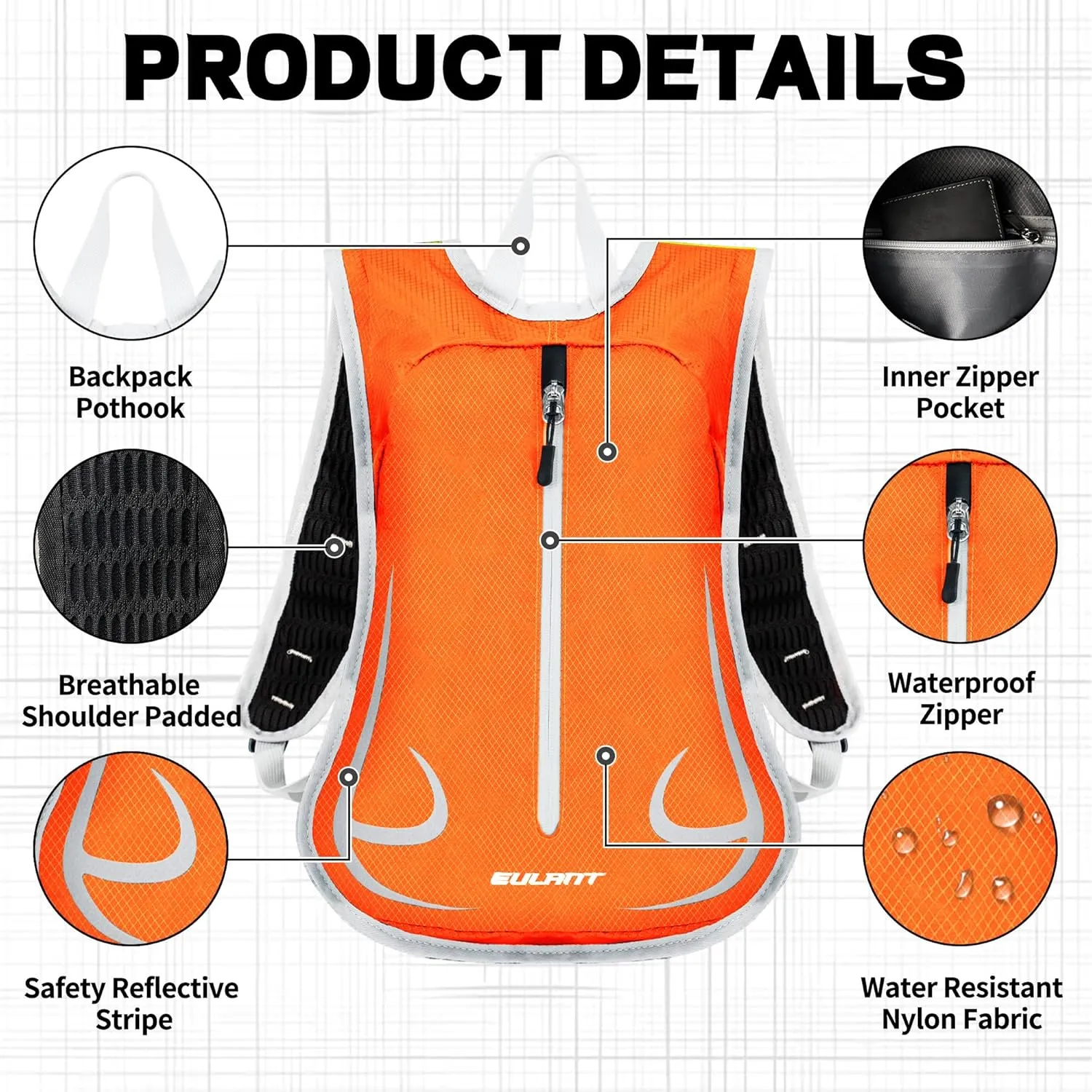 EULANT Hiking Backpacks, Small Waterproof &Lightweight Running Cycling Camping Climbing Gym Travel Daypack for Women Men