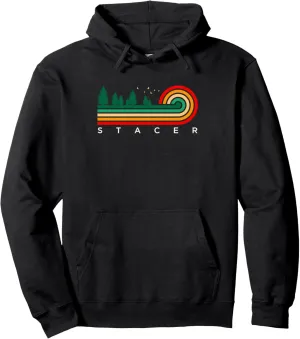 Evergreen Vintage Stripes Stacer, Indiana Pullover Hoodie